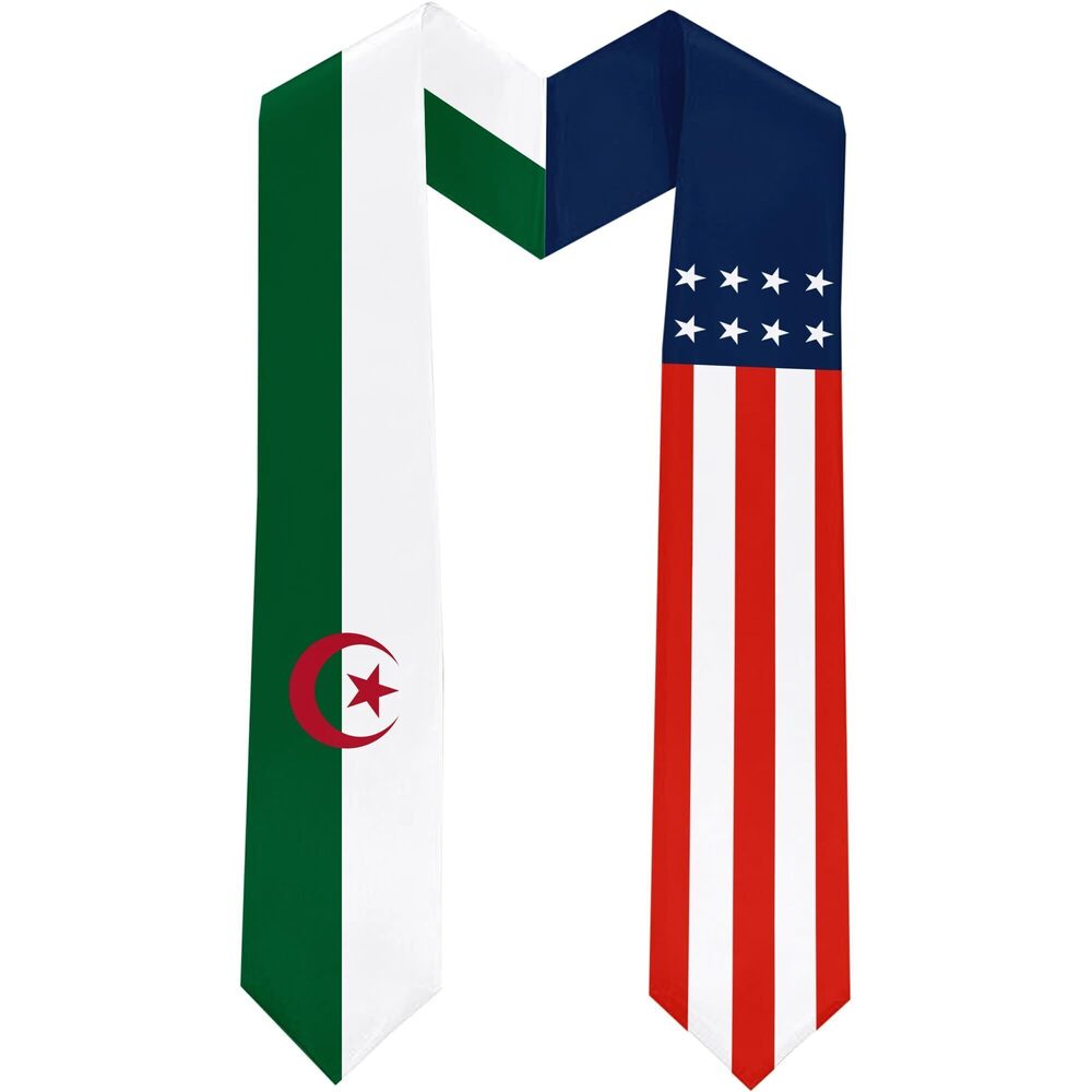 1945 Algeria Flag International Students Graduation Sash Stole Scarves 180